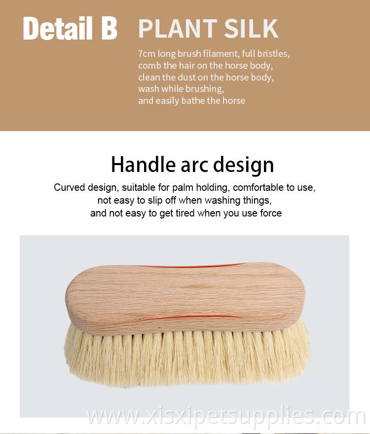 Factory Wholesale Custom Logo Horse Care Products Wooden Horse Cleaning Brush